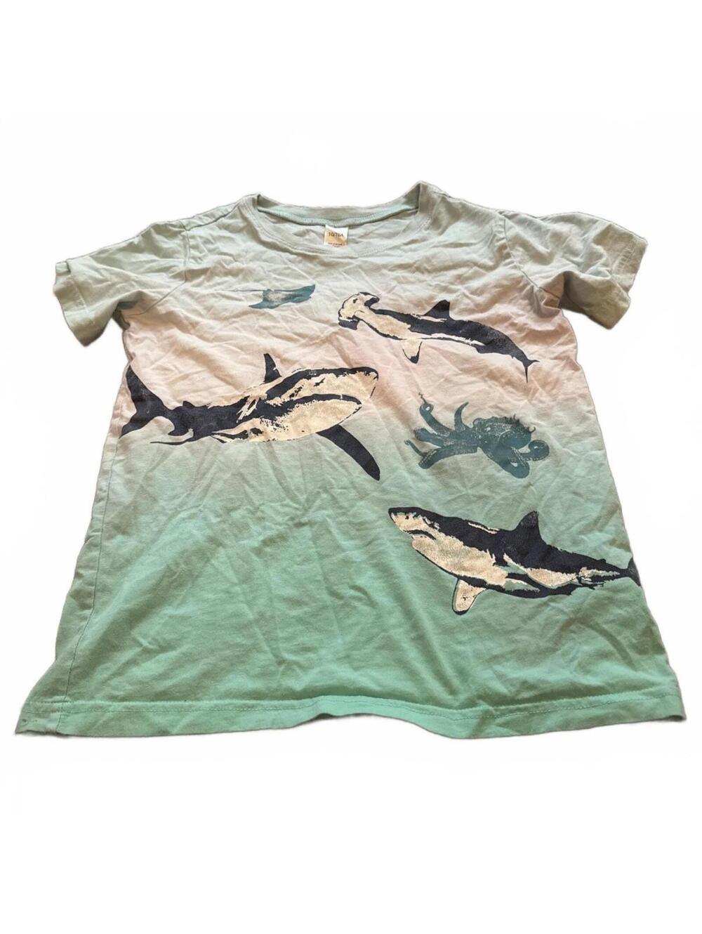 OshKosh B'gosh Kids T-Shirt 10/10A Green Shark Print Casual